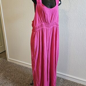 Shein Vibrant Pink Sleeveless Jumpsuit